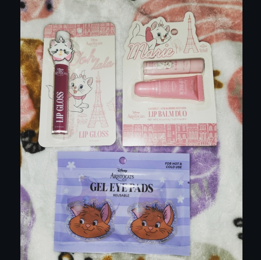Disney Aristocats Marie Pink Lip Gloss and Balm Duo With Eye Pads